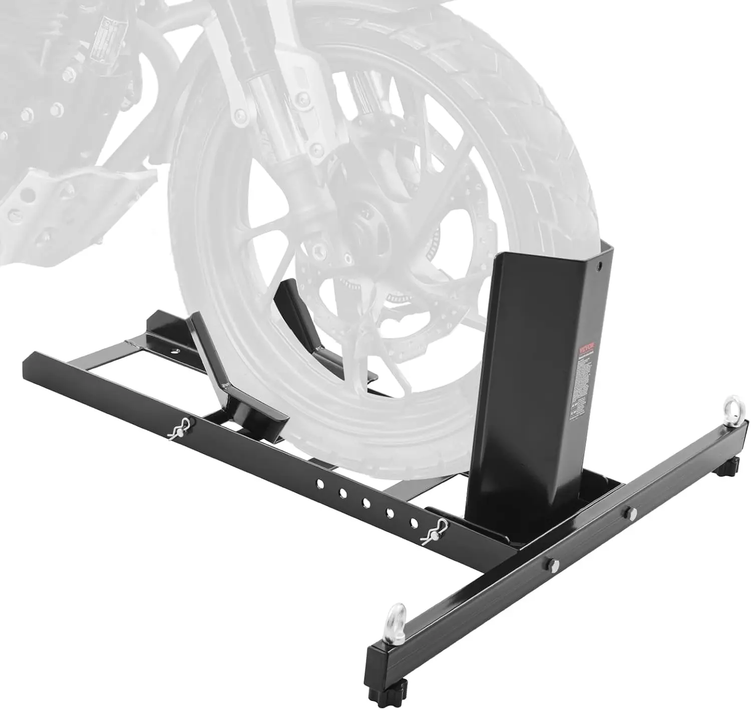 

Motorcycle Wheel Chock Upright, 1800 lbs Capacity, Heavy-Duty Steel Motorcycle Front Wheel Stand with 6 Adjustable Holes