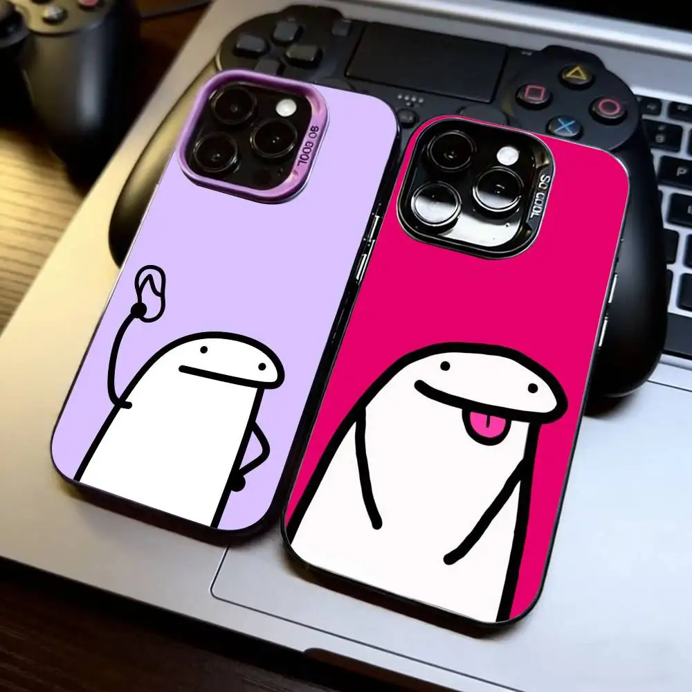 

Cute Celular Flork Funny Phone Case For iPhone 17,16,15,14,13,12,11 Plus,Pro Max,XS,Colored Silver Plated Inside Cover