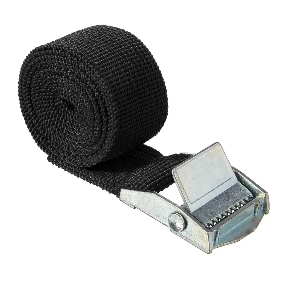 1 Pcs Black Lashing Straps With Clamping Lock Heavy Duty Fastening Straps For Motor Bicycle Luggage Fixing Tool