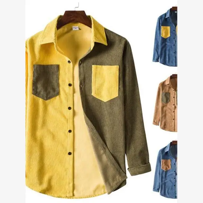 

Модная мужская рубашка с длинным рукавом, цветные блоки, весенне-осенняя, приталенная, деловая, для джентльменов, молодежная, подходит для других случаев