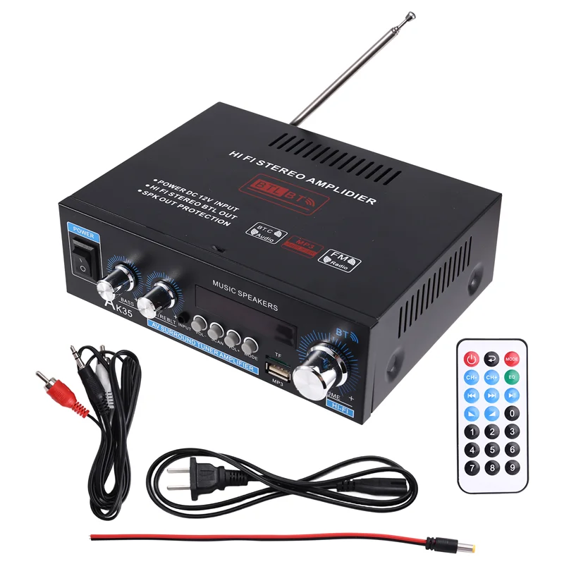 

A32T-AK35 800 Вт цифровые усилители бас аудио мощность Bluetooth AMP Hi-Fi FM сабвуфер динамики для автомобиля лодка караван вилка стандарта США