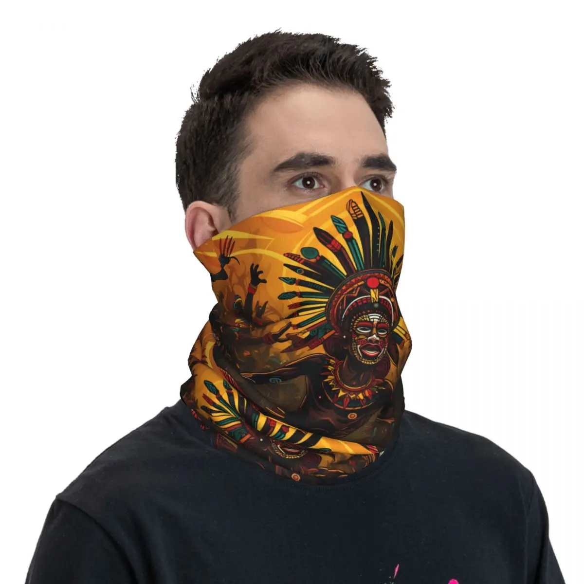 African Culture Scarf Neckerchief Neck Face Mask Polyester