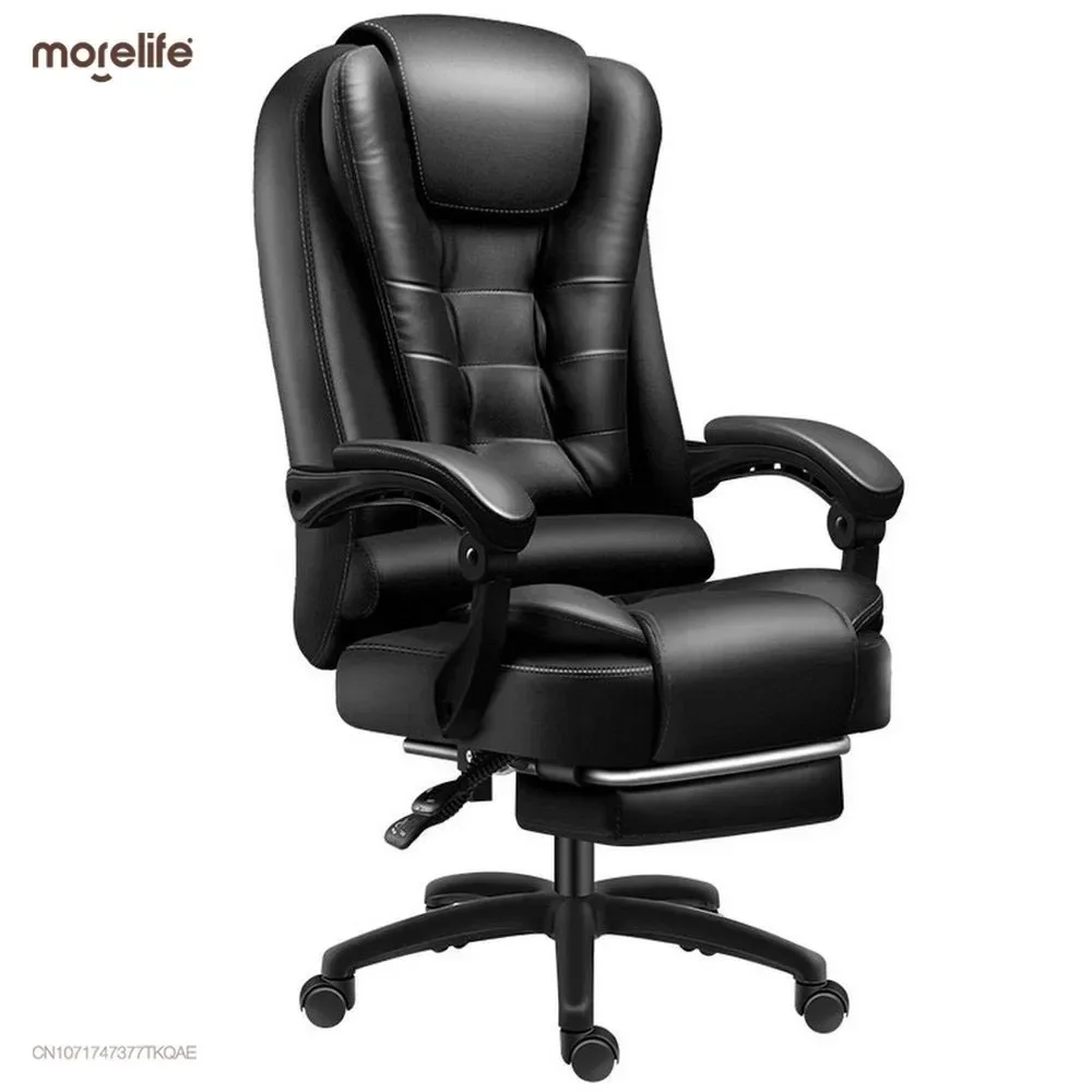 

Office Chair Luxurious Leather Boss Chair Rotatable High Back Comfortable Latex Cushion 7 O'Clock Massage Adjustable Footrest