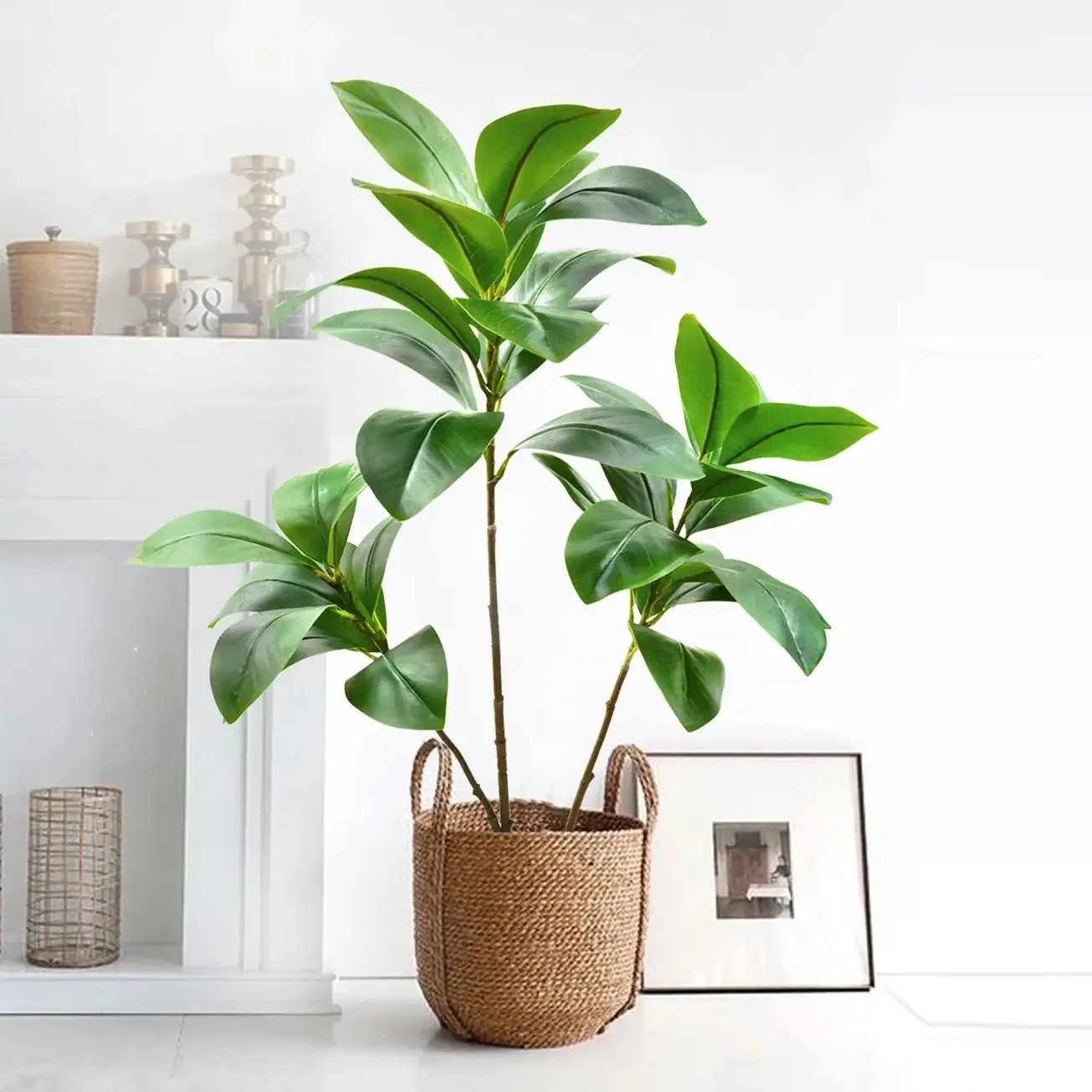 

105 cm（41.3in）Artificial Magnolia Tree Rubber Fig Plants for Outdoor Patio Garden Balcony Indoor Home And Office Decorations