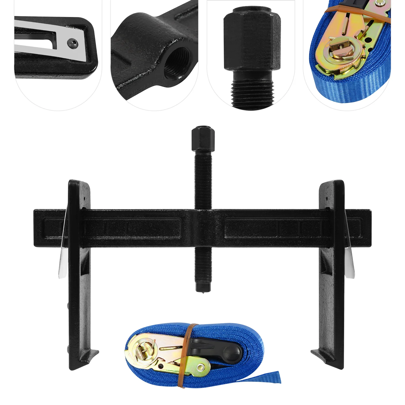 

6980 Hub Drum Puller Tool - Sliding Jaws Nylon Strap 7T Force for Stuck Rotors Pulleys Vehicle Maintenance