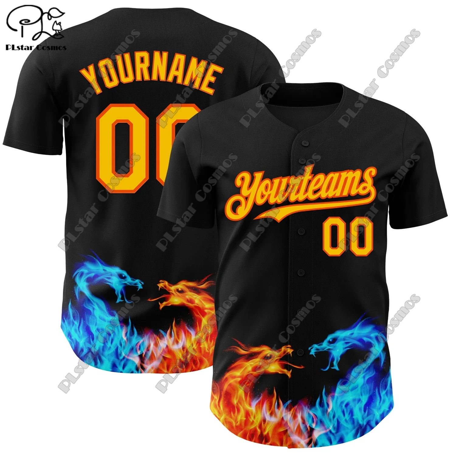 PLSTAR COSMOS customized team name 3D printing gradient geometric design genuine baseball uniform summer new short sleeve J-7