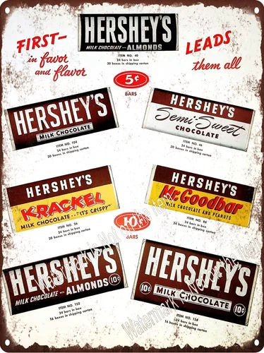 Hershey's Mr Goodbar Krackel Almonds Candy Bar Chocolate Metal Sign 9x12" A986