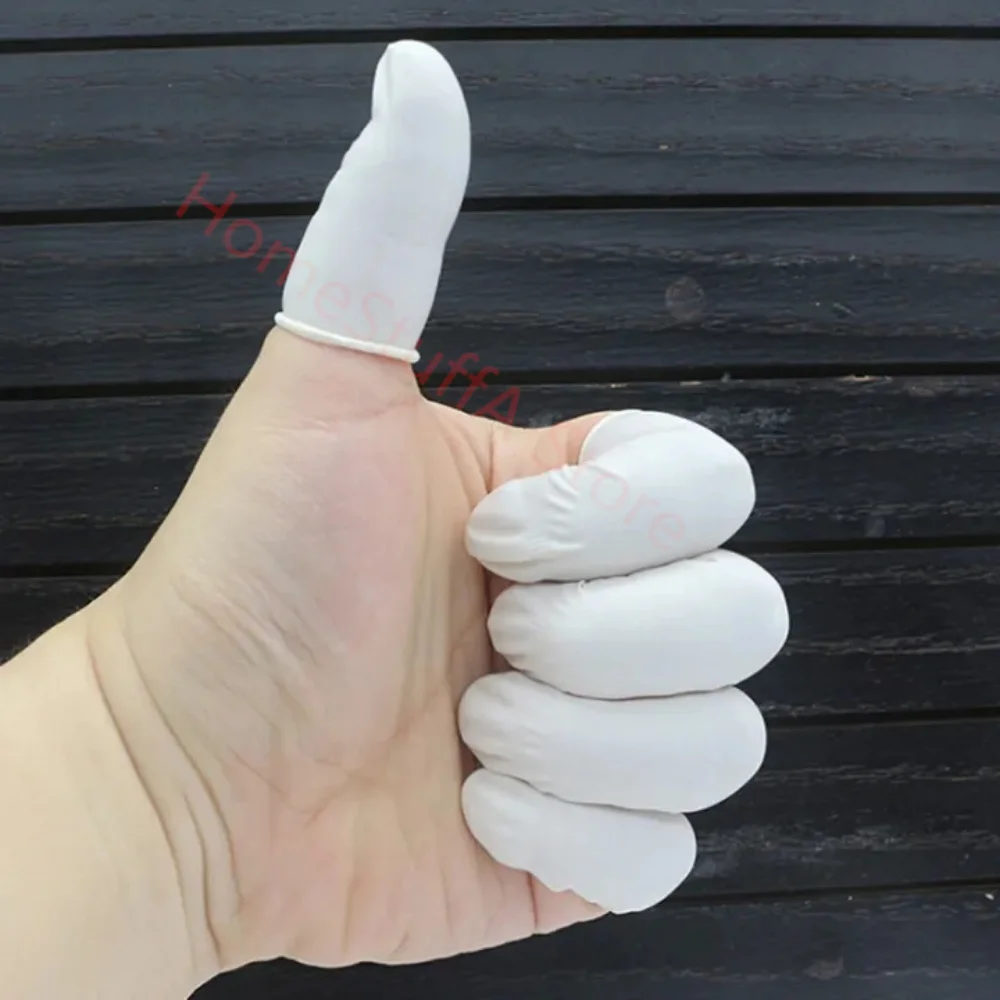 20/50pc Non-toxic Latex Finger Cots White Thumb Finger Gloves for Beauty Watch Repair Work Fingertips Protector Gloves Dual Tool