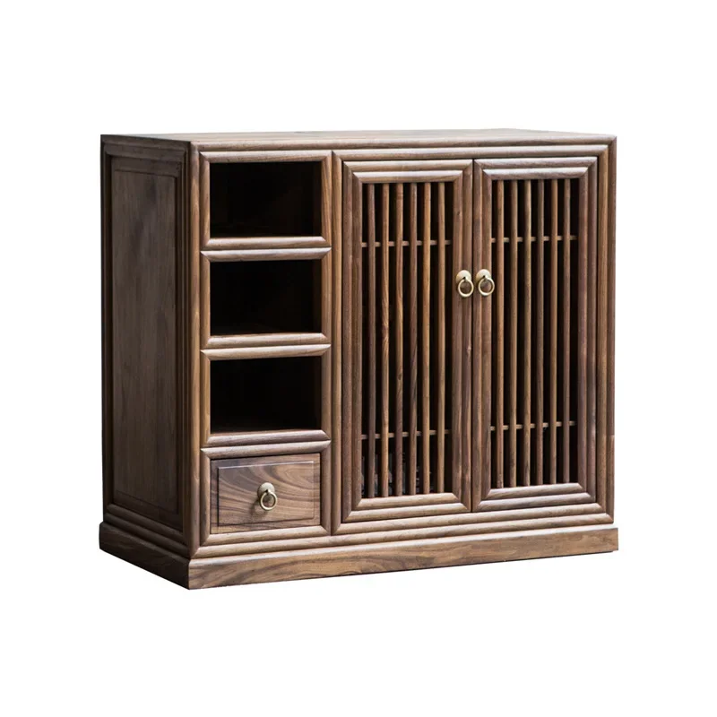 

New Chinese tea cabinet, black walnut solid wood tea table, boiling water locker, living room