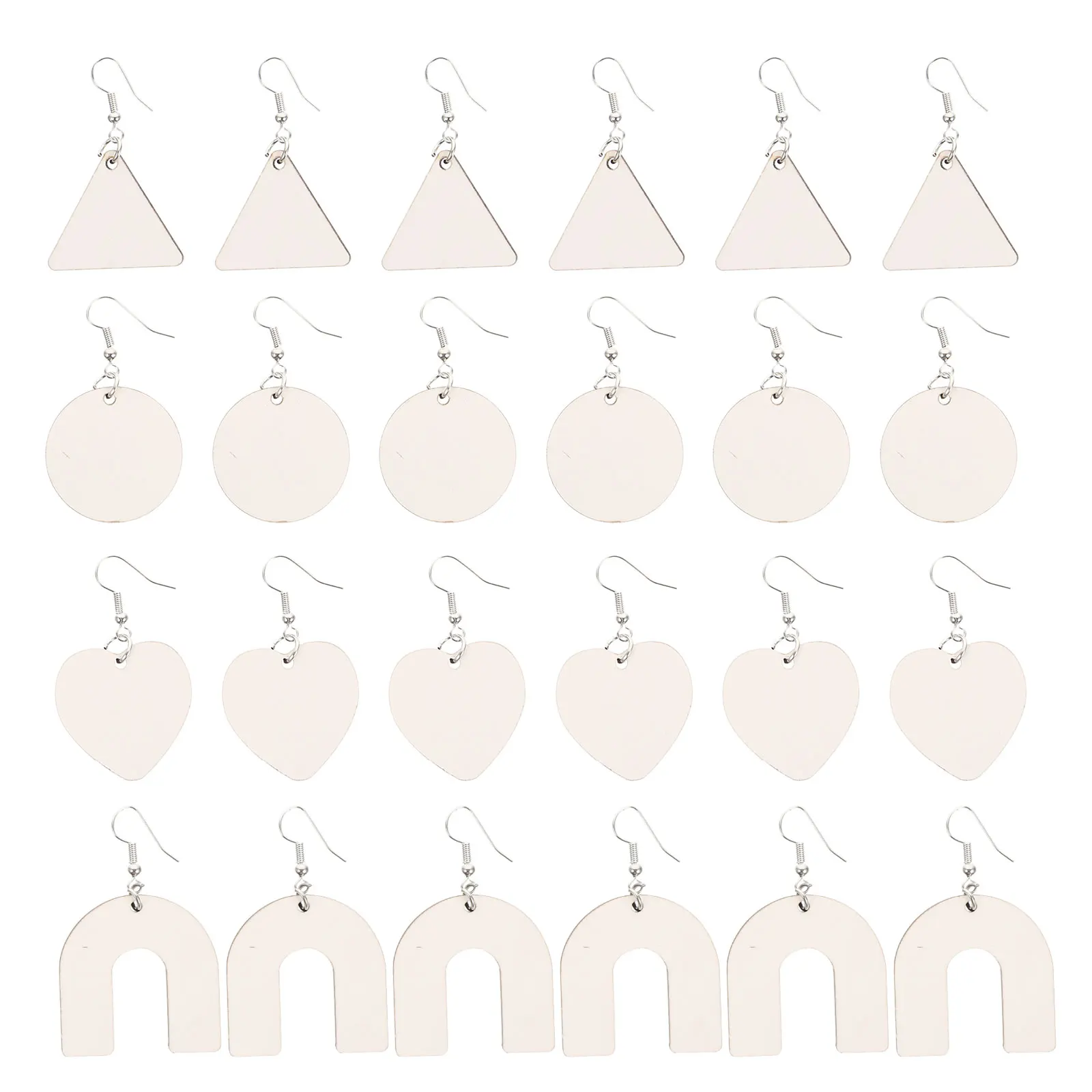 

Sublimation Earrings Wooden Blanks Hooks naments H made Material Bulk Supply Jewelry Making Craft Projects DIY Kits Gifts