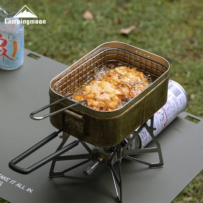 CAMPINGMOON S-1218 Outdoor Camping faltbares Bratnetz aus Edelstahl 304, Picknick-Lunchbox, Bratkorb, Obst-Abtropfkorb