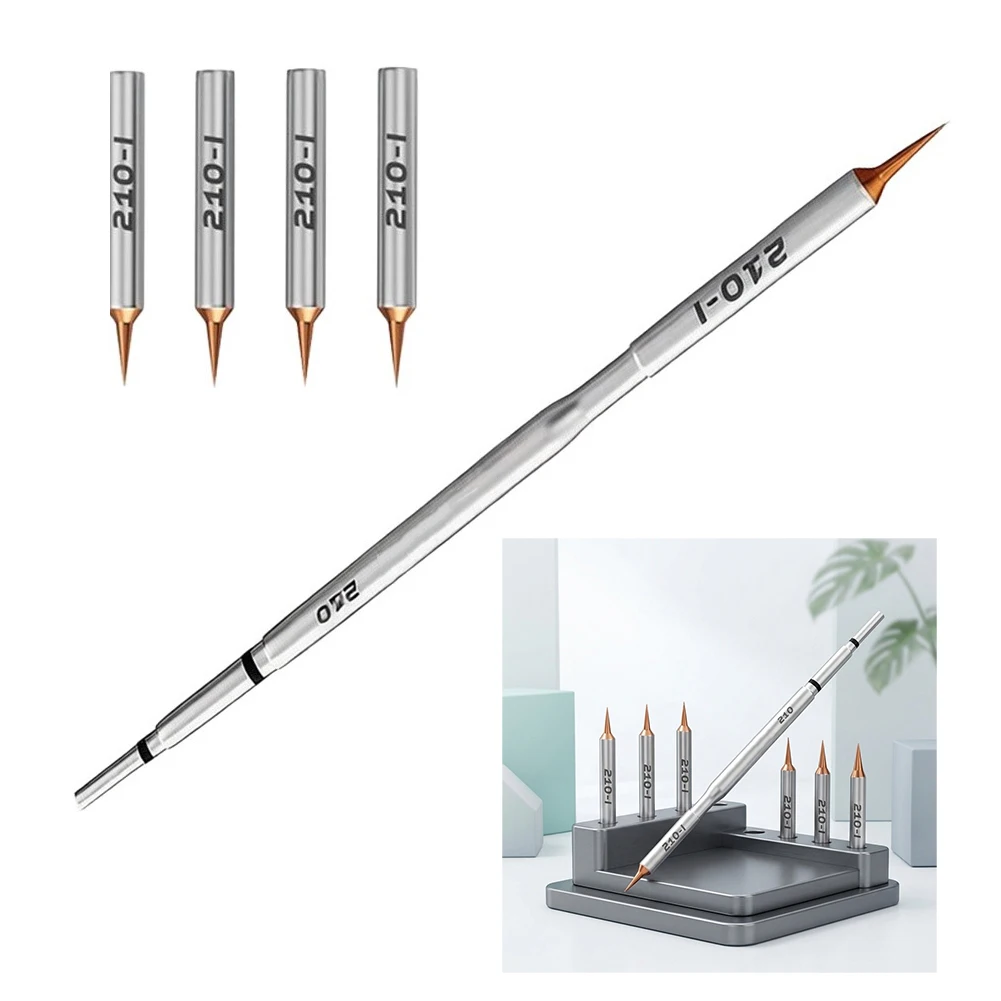 1pc Soldering Iron Tips Ultra-Fine Copper Tips Quick Heating For Motherboards Small Electronic Devices Repair