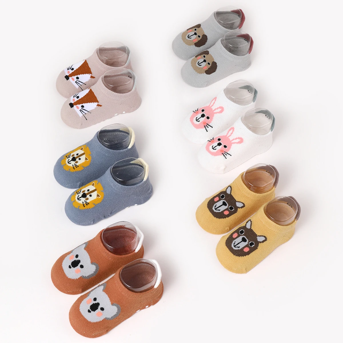 6 Pairs/Lot Spring Autumn Kids Anti-slip Socks Solid Color Soft Breathable Cotton Babys Boat Socks Boys Girls Trampoline Socks