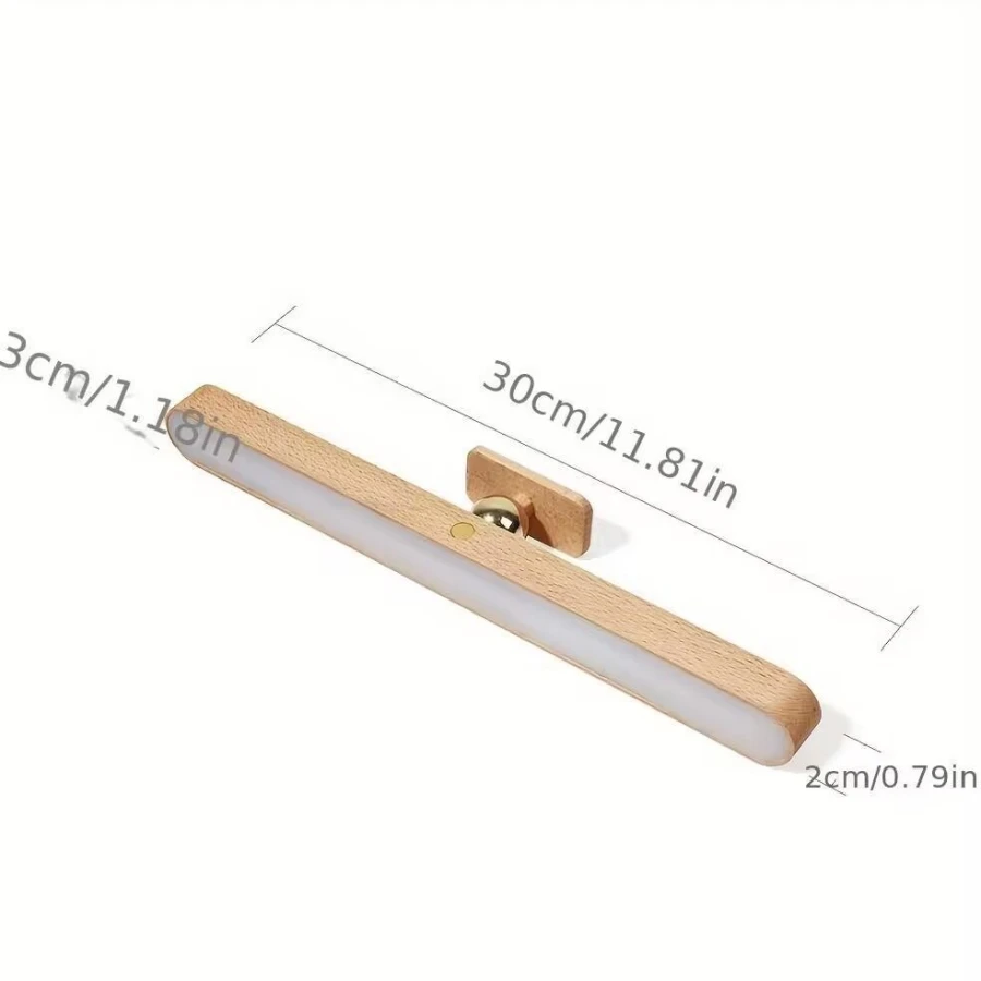 나무 무선 거울 조명, LED 야간 조명, 조절 가능한 독서 조명 디자인, 침대 옆 벽 램프