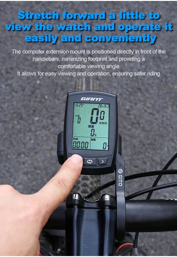 GITO Erweiterte Vorderlenkerhalterung für MTB-Fahrradcomputer, Rennrad-Bryton-Halterung, Garmin-Halter für Igpsport, Wahoo, Cateye Zubehör – Detail 4