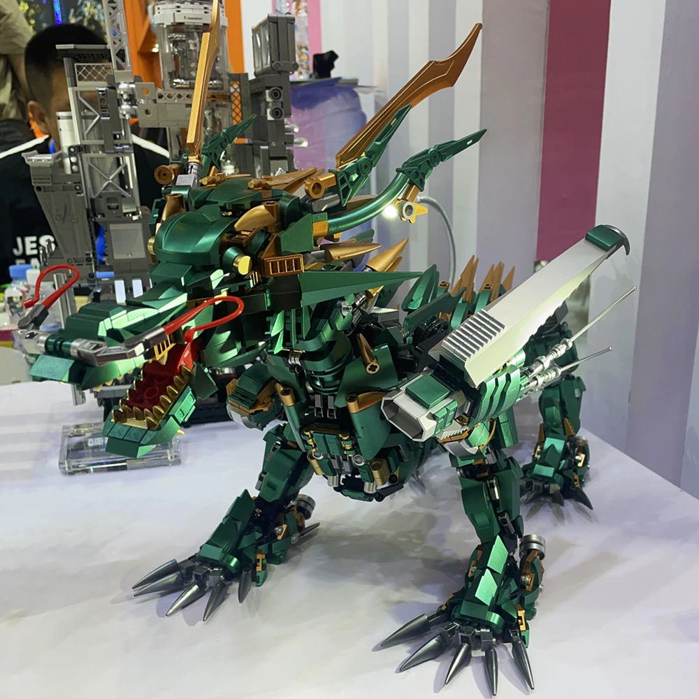 Ideas Series Mechanical Dragon Building Block Creative Expert Mythical Green Dragon Model Bricks Toys For Kid Xmas Gift MOC