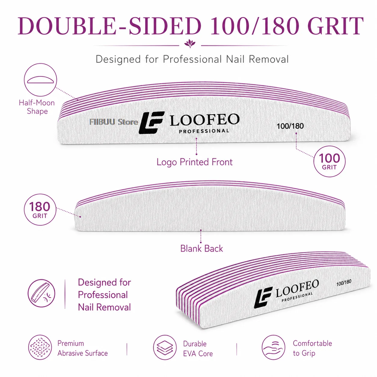 10 Teile/los Nagel Datei Puffer Doppel Seite Nagel Dateien Puffer 80/100/150/180/240 Grit Limas Trimmer Lime Nail art Ongle Maniküre Werkzeug – Detail 13