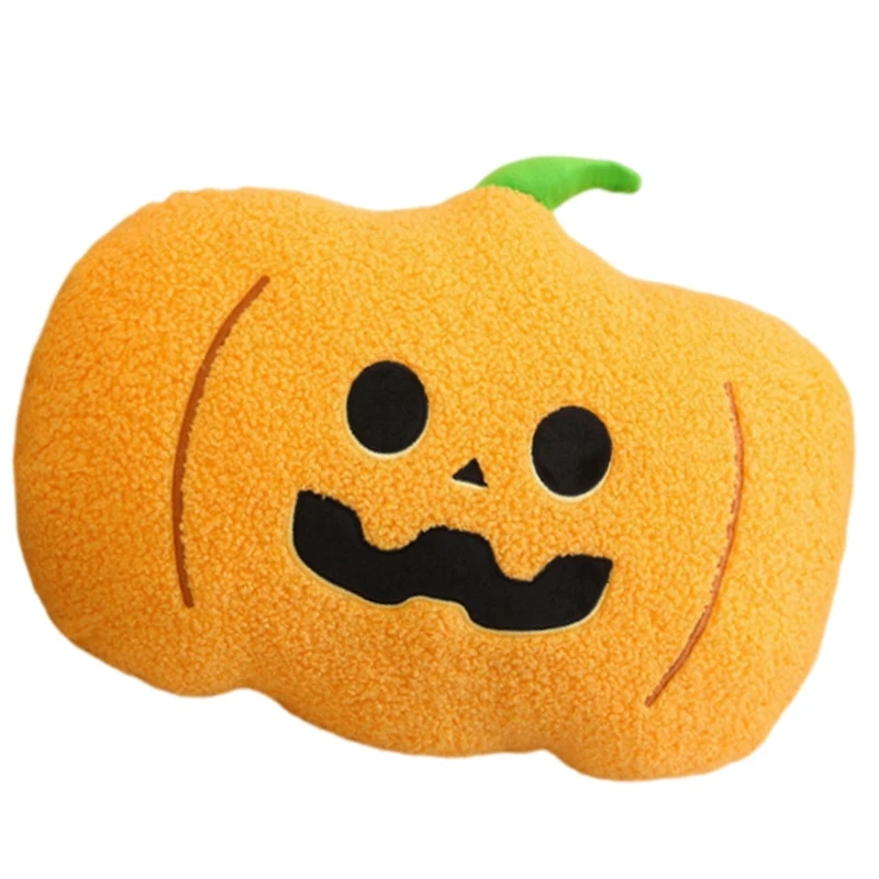 Pumpkins Plush Toy Halloween Stuffed Animal Toy Soft Plush Eyes Lollipop Toy Holiday Decoration Game Prizes for Kids