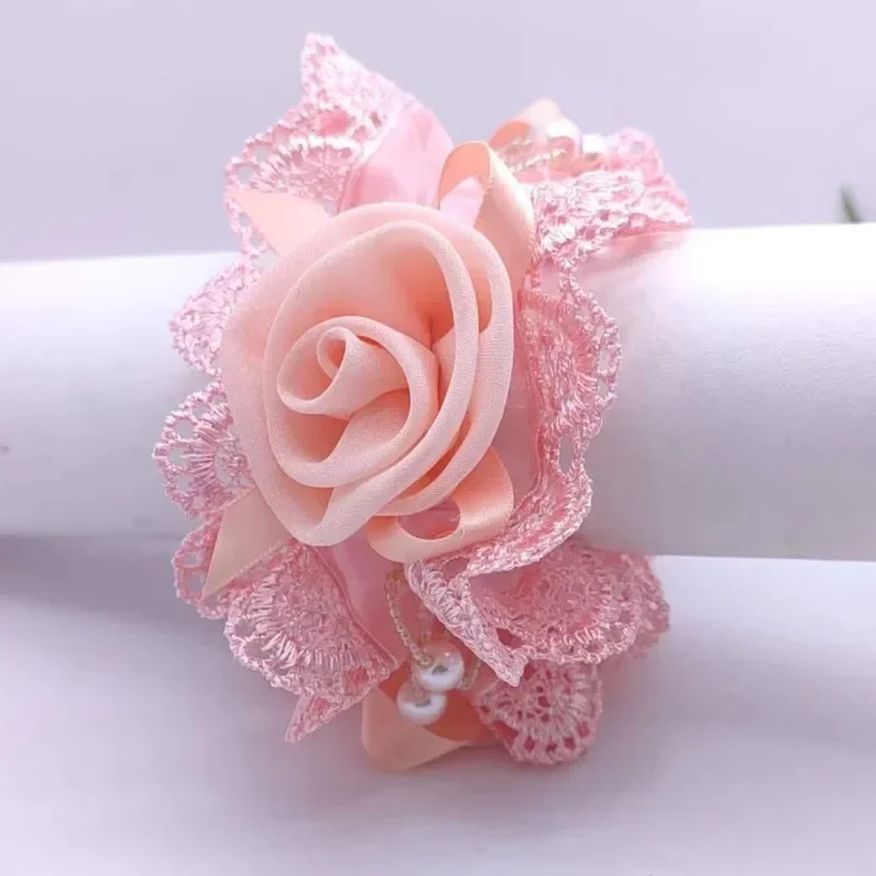 Elastic  for Hair Flower Scrunchie  New Pearl   Pезинка Для Волос   Резинки Для Волос  Korean Accessories  스프링머리끈 Hair Ties