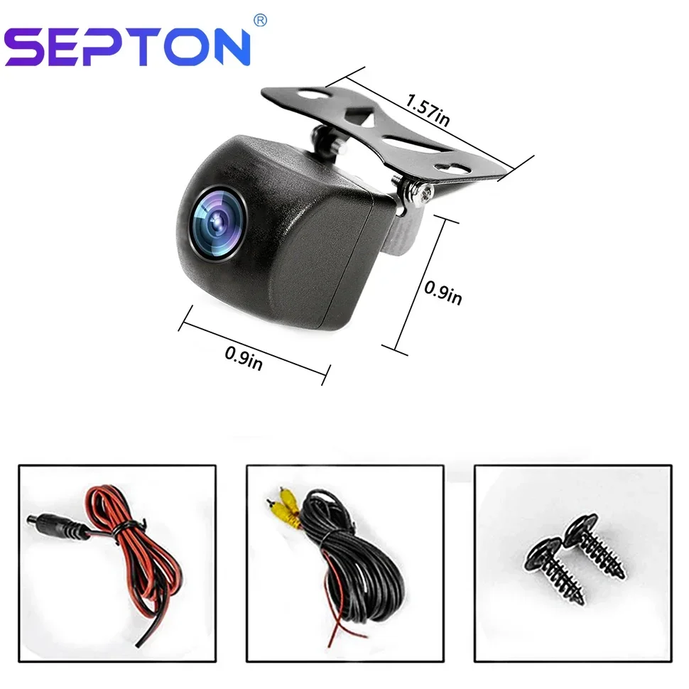 SEPTON Waterproof Car Rear View Camera AHD Backup Camera 170° Full HD Night Vision Vehicle Backup Reversing Front Camera