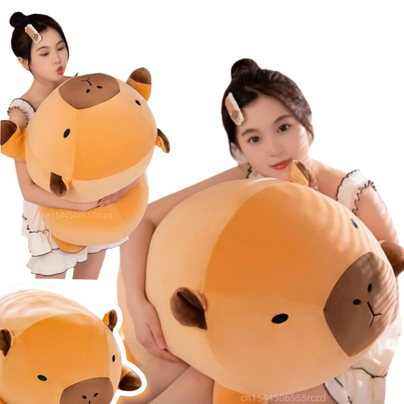 40-80cm Cartoon New Oval Capybara Plush Doll Pillow Brown Super Soft Capybara Animal Warm Comfortable Plush Toy Gift For Girls