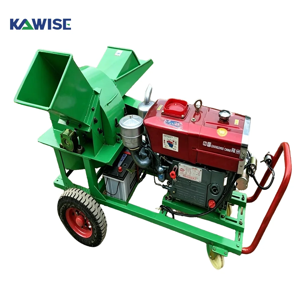 AIROW Diesel Wood Crusher for Tree Branch and Garden Waste, Heavy Duty Design for Efficient Cutting