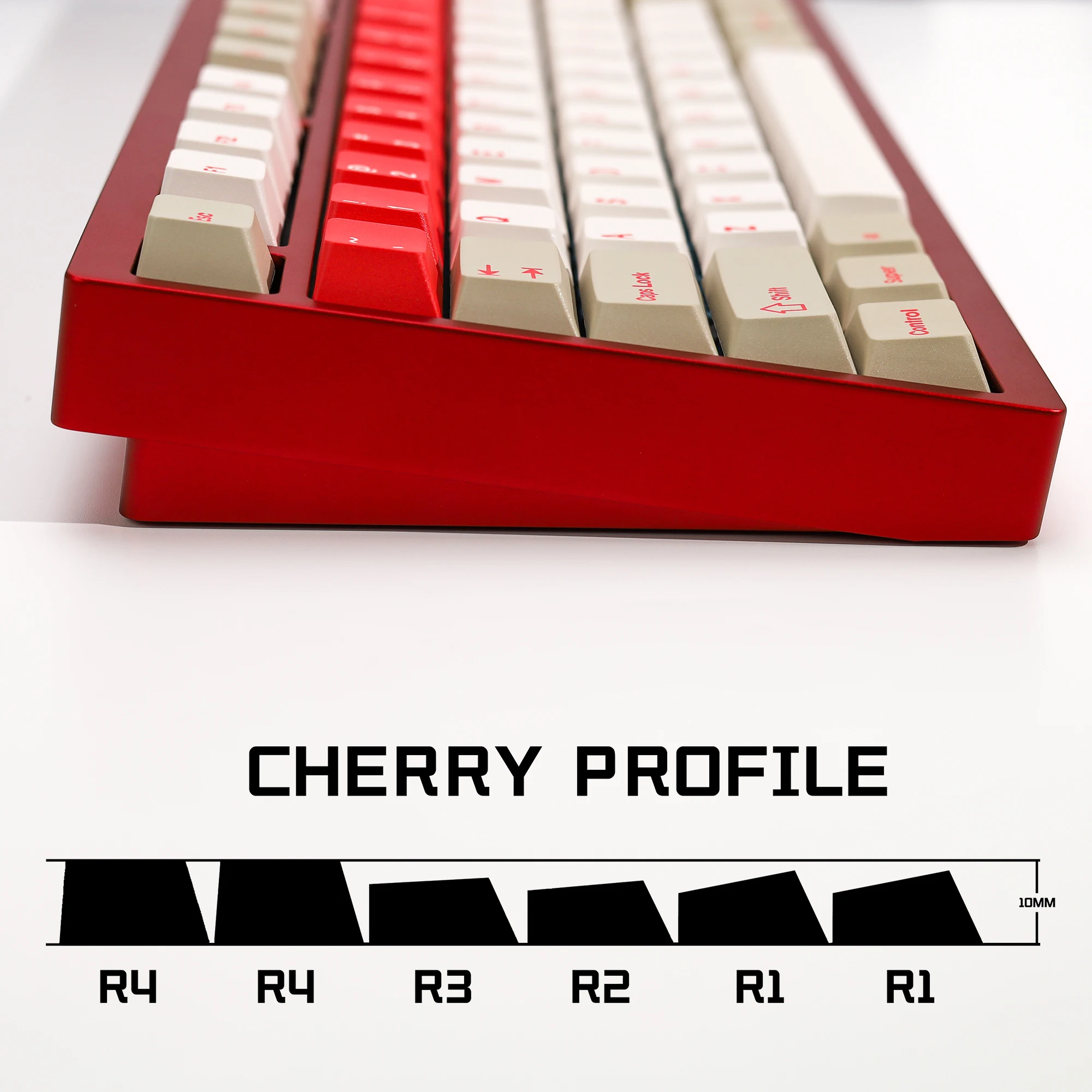 KBDiy Clone GMK Keycaps Red Alert PBT Retro Cherry Profile Alice ISO Keycap For 60 Gaming Magnetic Wooting Mechanical Keyboard