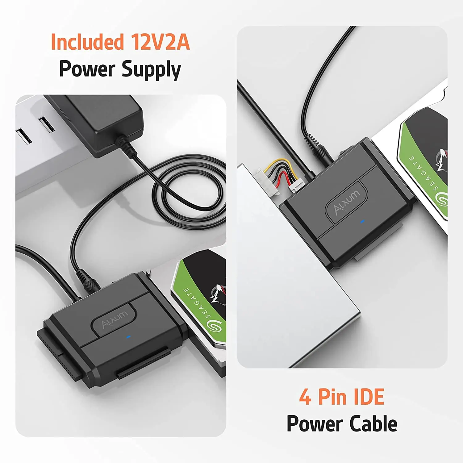 Imagem -05 - Alxum Usb 3.0 para Ide Sata Adaptador para 2.5 3.5 Polegada Ide Sata Hdd Ssd Leitor de Disco Rígido em Usb Sata Conversor de Transferência