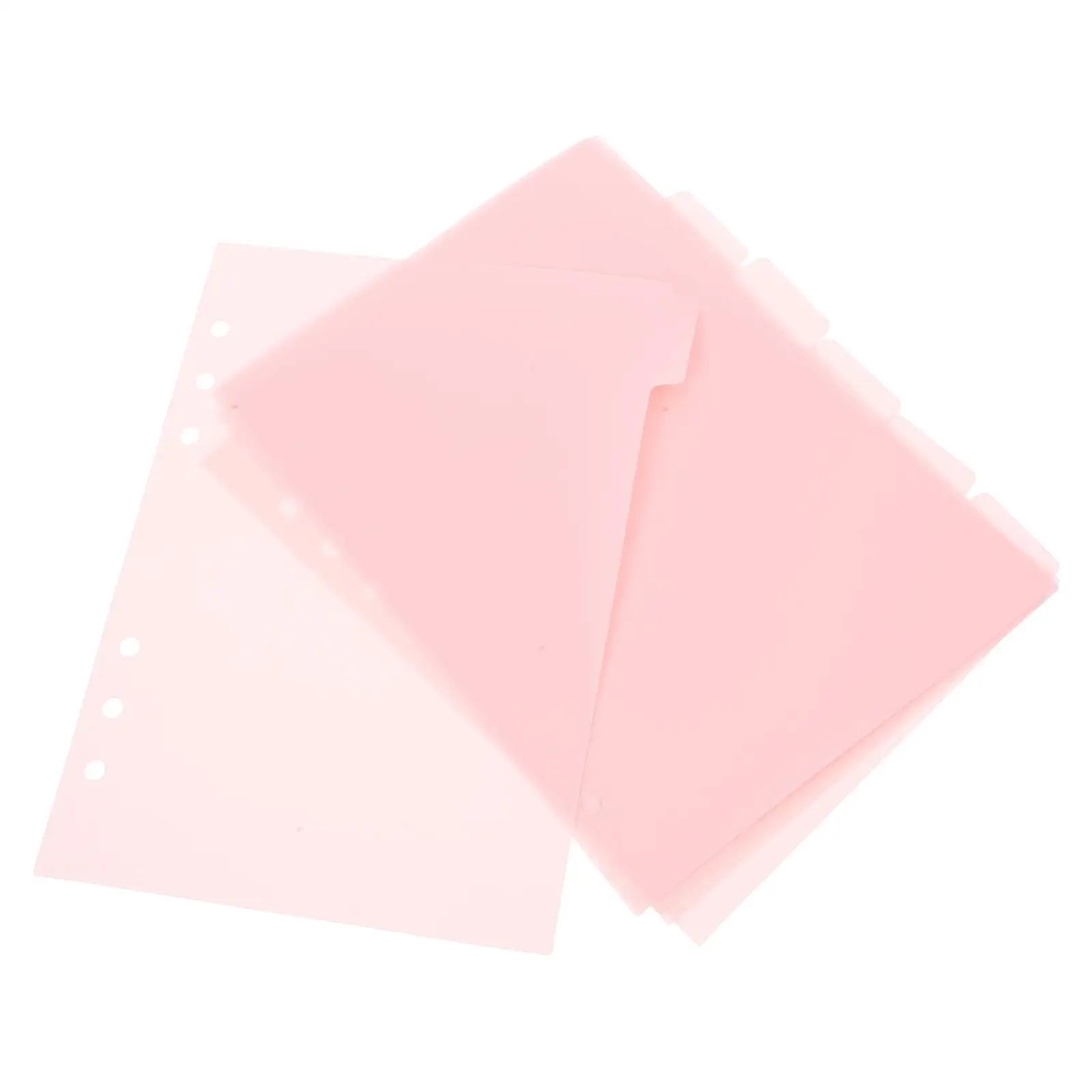 6 Pcs Pink Separators Journal Dividers Binder Removable Tabs Notebook A5 PP Creative Colored Classification