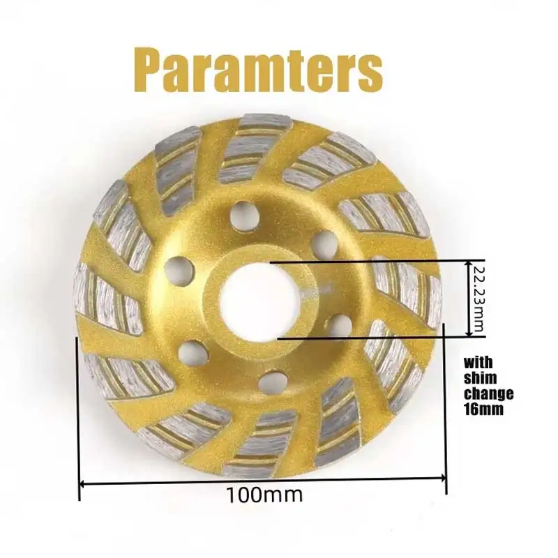 Angular Grinder Grinding Disc For Stone Grinding Disc 4 Inches 100 Millimeters Thick Diamond Angle Polishing Machine Accessory