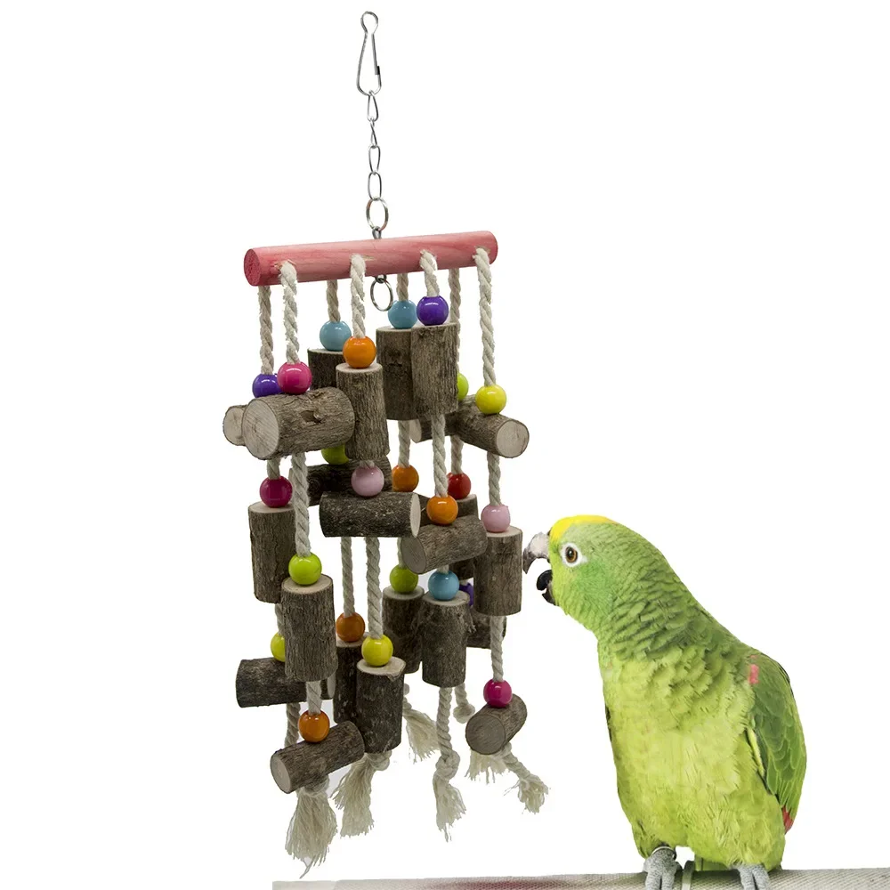 

1PCS A Large Parrot Toy with A Large Log Cotton Rope String of Logs and String