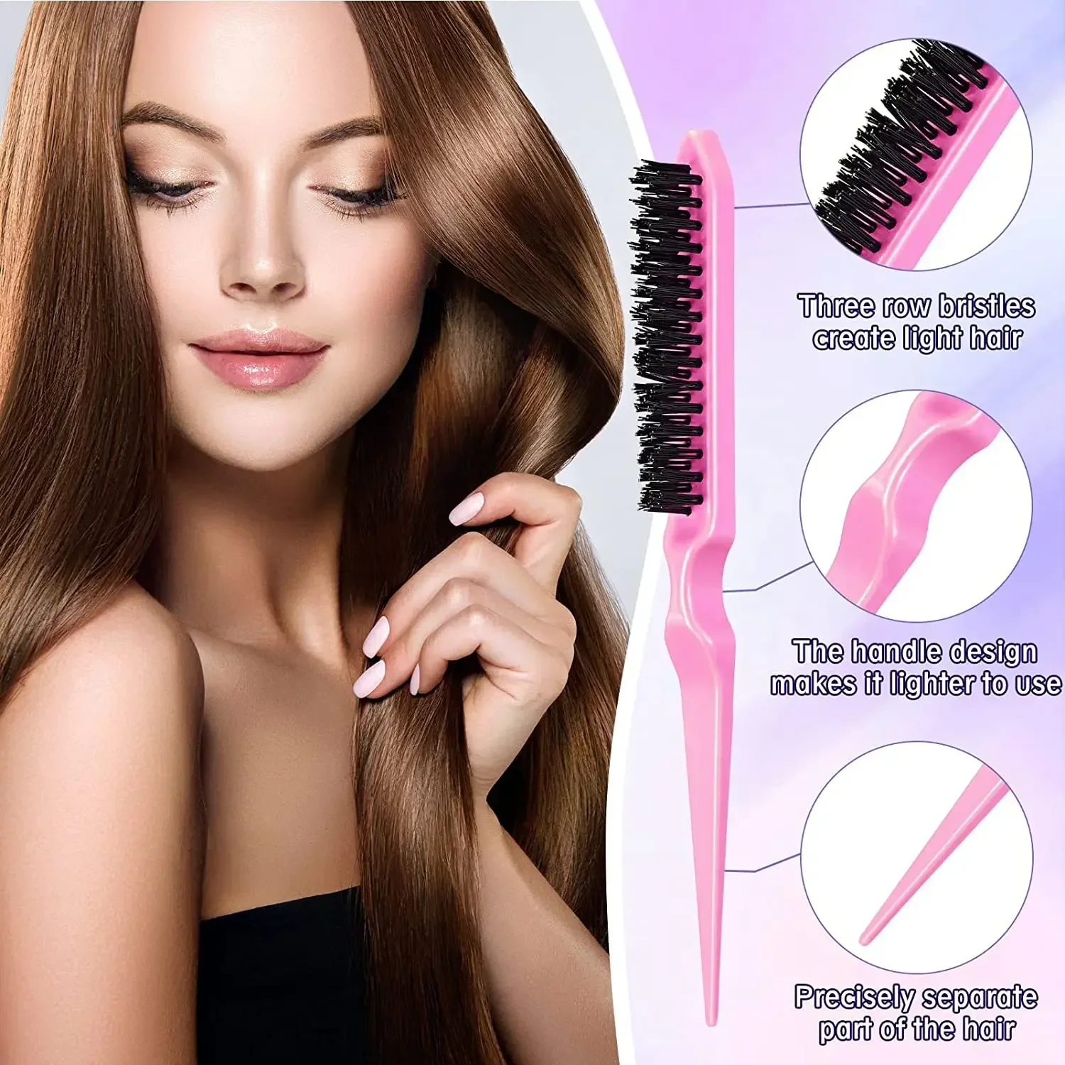 Professional Cross Border Teasing Brush Set for Beauty Hairstyle Comb and Makeup Styling