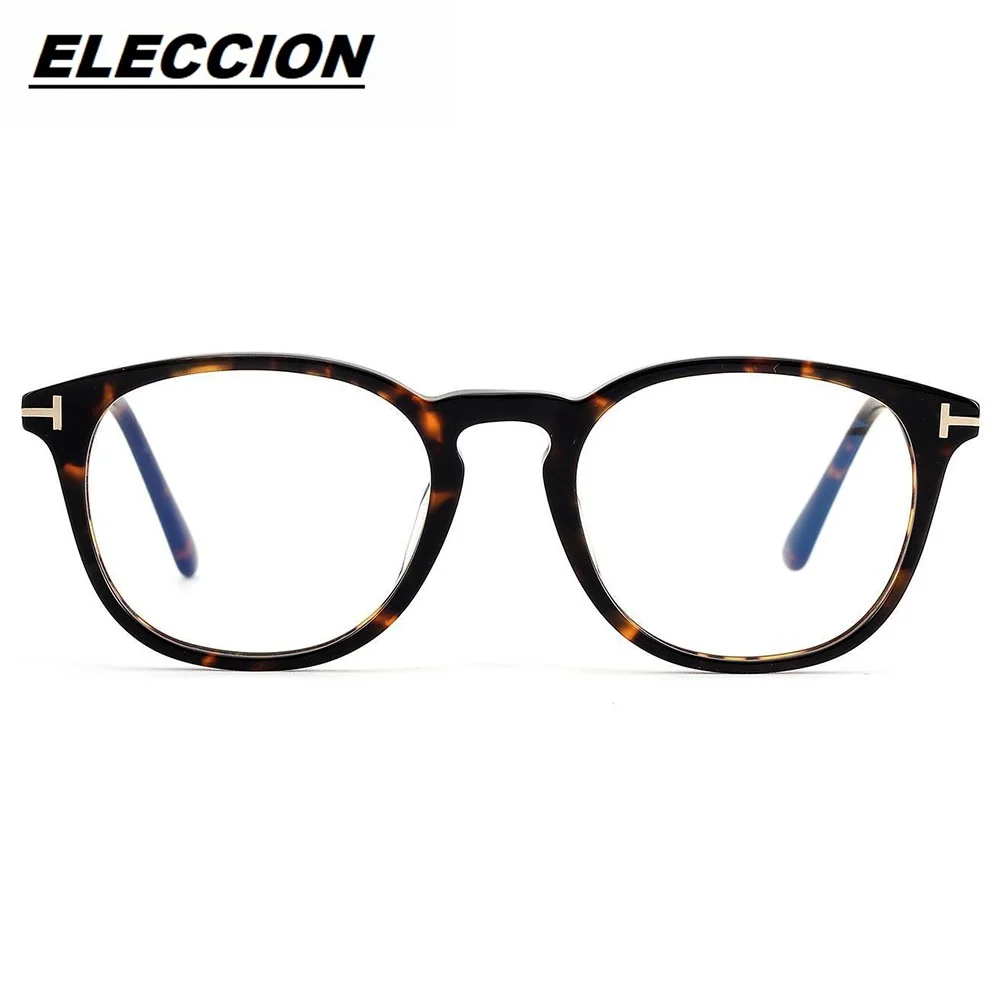 ELECCION TOM TF5401 Fashion Acetate Optics Glasses Frame Women and Men Myopia Round Frames Eyewear Prescription Eyeglasses