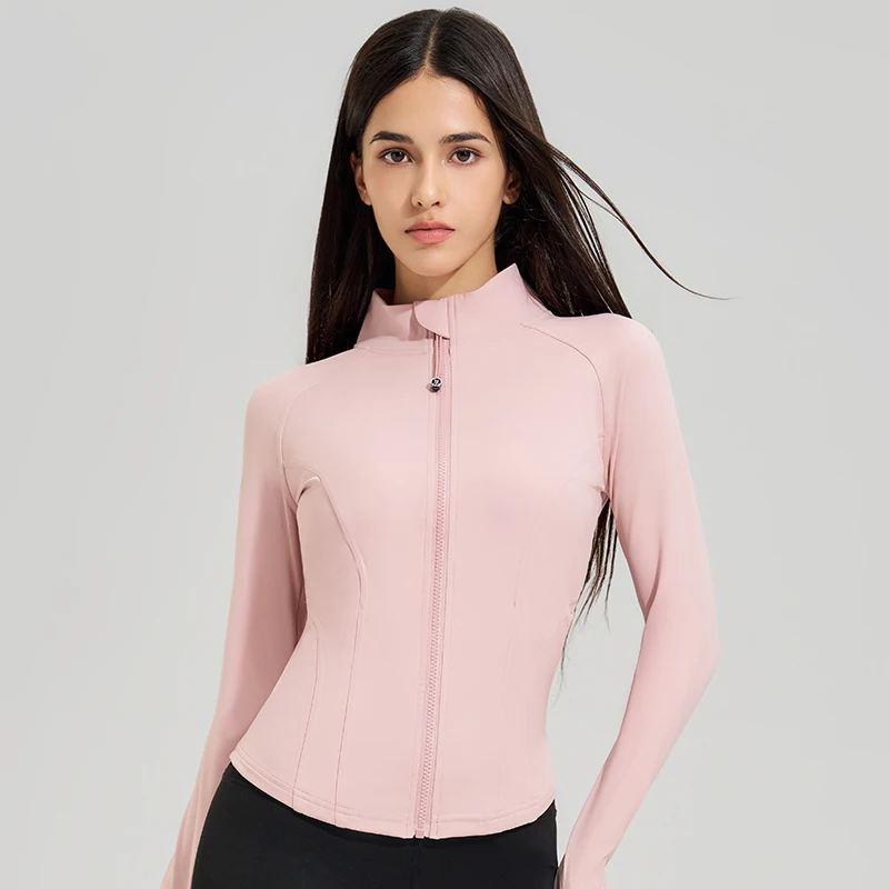 Exercise jacket yoga fitness clothing long-sleeved women four seasons running fast dry tight tops gym yoga jacket