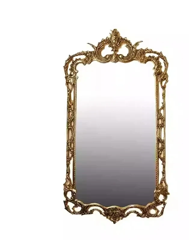 

Hanging mirror home handmade hollow carving heavy industry bronze full copper mirror metal