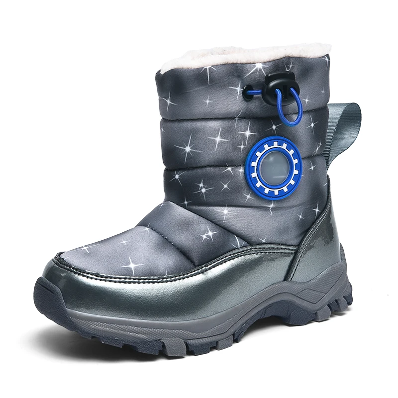 

2025 Winter Boys Girls Snow Boots Warm Thickened Cotton Boots Non-slip Waterproof Velvet Outdoor Walking Sneaker Winter Boy Boot