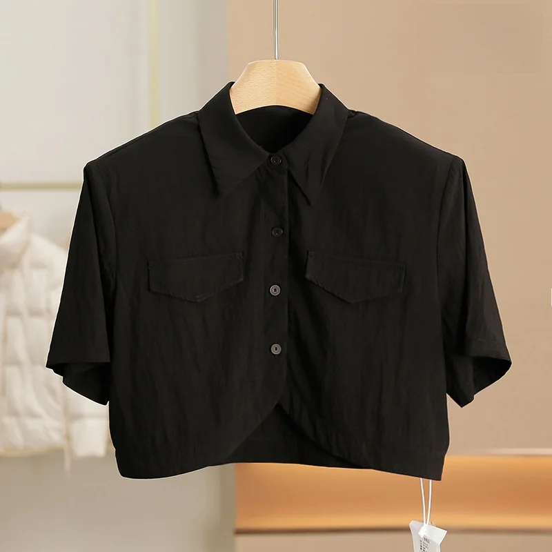 

XKing ort Length Regenerated Fiber irt with Arc Hemline New Spring 2026 Women's Faion Straight Cut Long Sve irt