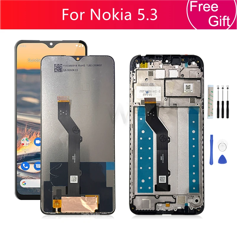 For Nokia 5.3 LCD Display Touch Screen Digitizer Assembly With FrameTA-1234 TA-1223 TA-1227 TA-1229 Screen Replacement 6.55