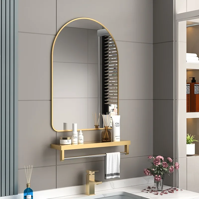 

19.5*23.5 Inches Wall-mounted Mirror High Definition Explosion-proof Wall-mounted Bathroom Mirror Framed Mirror No Punching