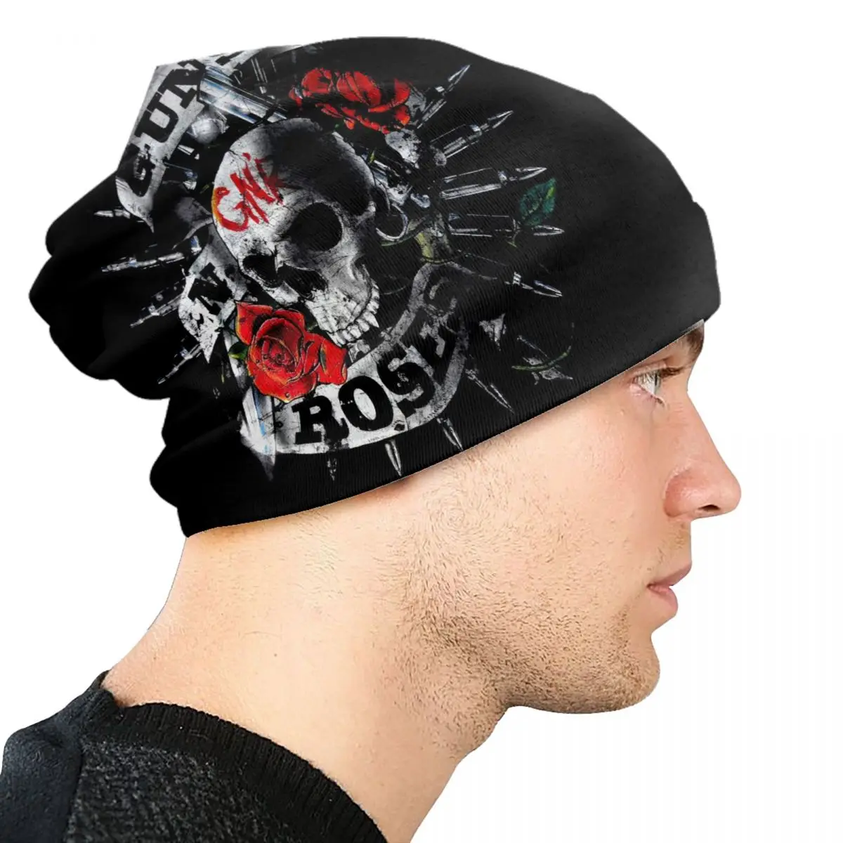 Guns N Roses Heavy Metal Skullies Beanies Caps Men Women Unisex Outdoor Winter Warm Knitting Hat Adult Bullet Logo Bonnet Hats