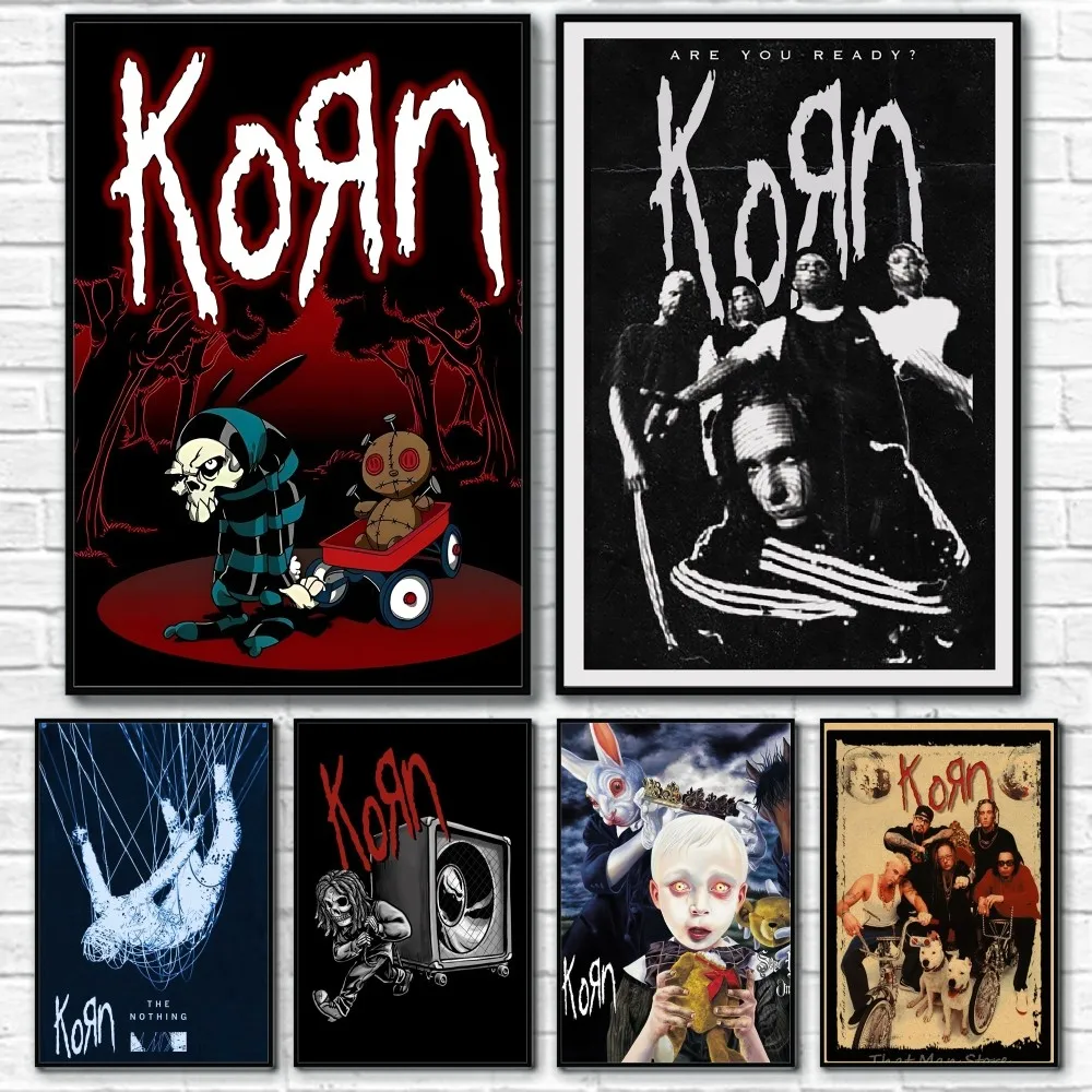 

1pc Korn Rock Band Music Poster Sticky Wall Art Printing Waterproof Home Living Bed Room Bar Aesthetic Decor