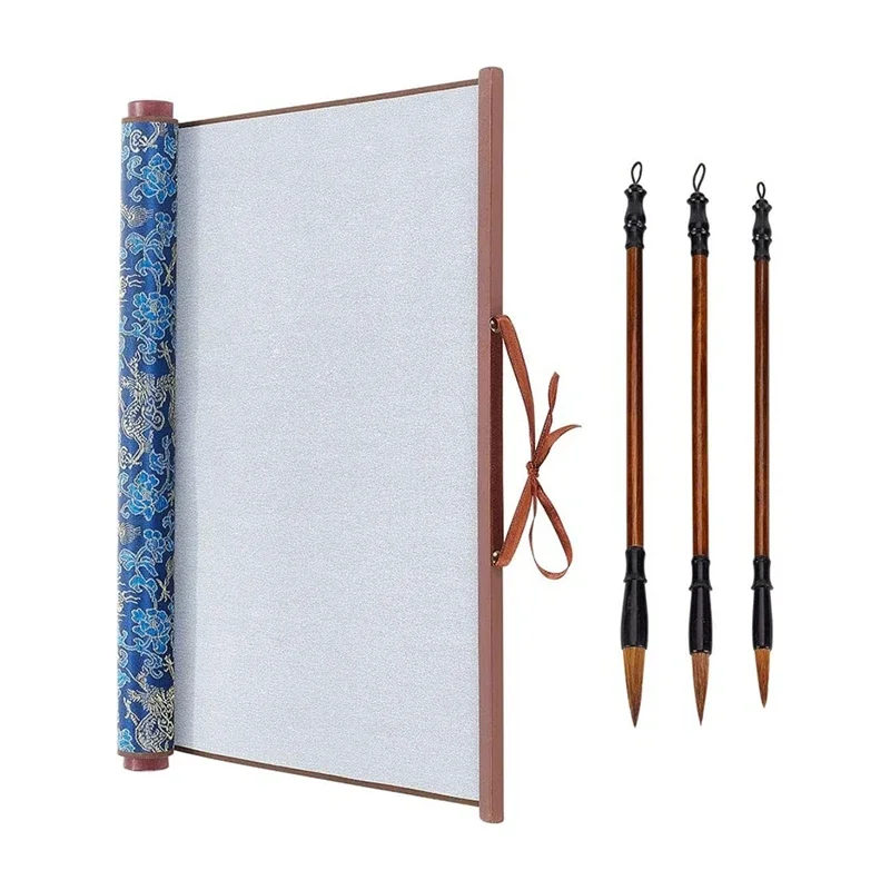 Inkless Chinese Calligraphy Set Reusable Water Writing Magic Cloth Scroll Traditional Chinese Calligraphy Writing Pens