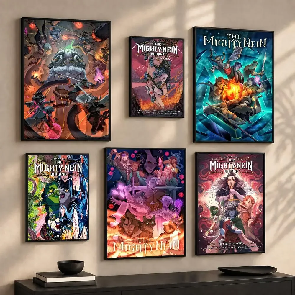 Hot tv The M-Mighty Nein Painting Calligraphy Canvas Wall Art Prints for Living Room Bedroom Home Decor Gift