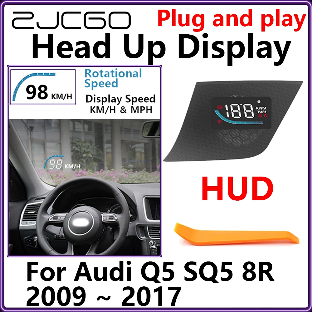 ZJCGO Hidden HUD Head Up Display Car Projector Plug and Play Display Rotational Speed For Audi Q5 SQ5 8R 2009~2017