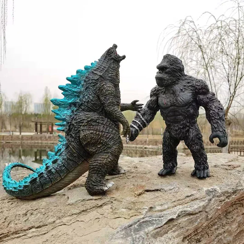 2024 New Godzilla VS King Kong Action Anime Figurie Large Godzilla King Ghidorah Soft Glue Monster Doll Model Ornaments Toys