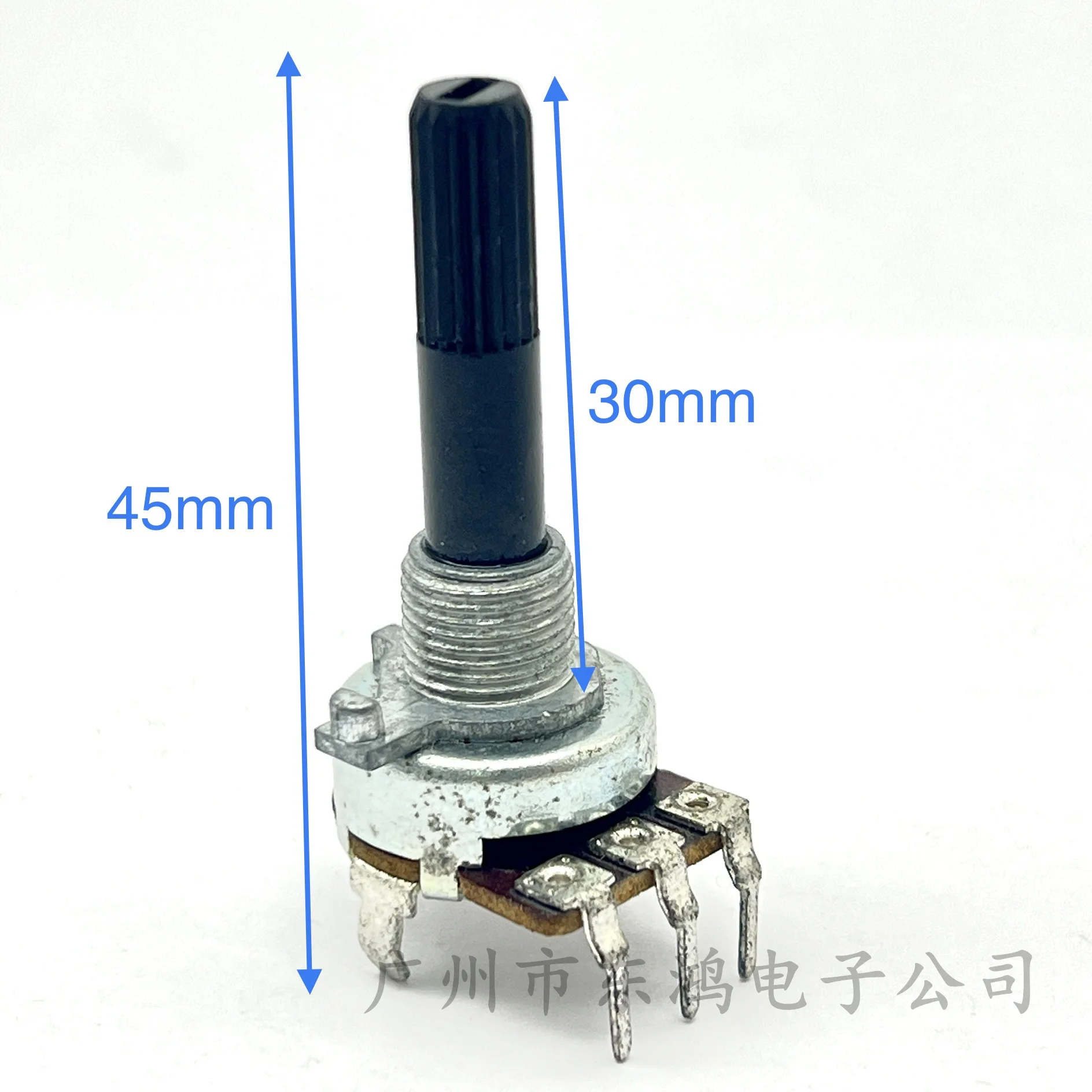 1 PCS 161 type duplex potentiometer B100K3 pin power amplifier volume potentiometer package thread shaft length 30MM