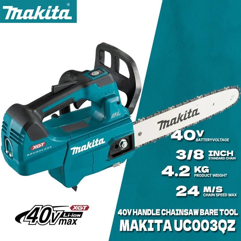 MAKITA 40V Cordless Chain Saw Electric Tool Brushless 300MM Top Hand-held Chainsaw Power Tools For Makita UC003G