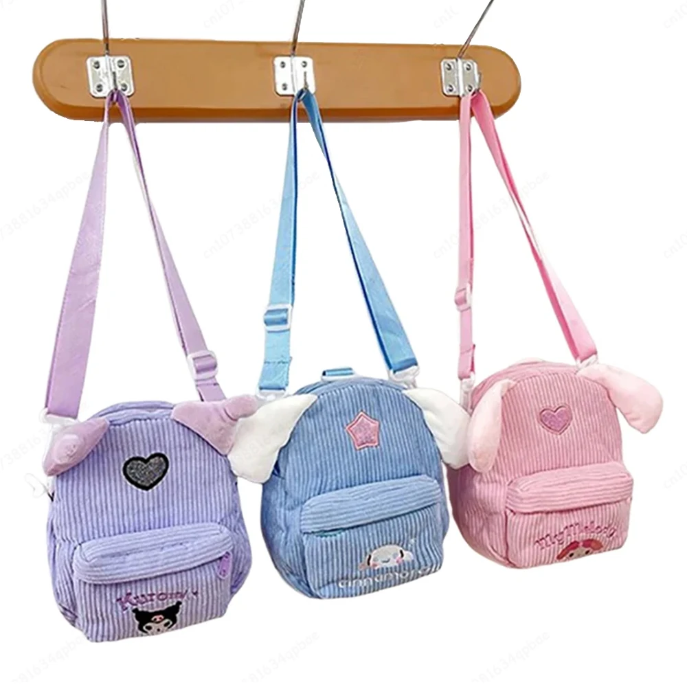 

MINISO Sanrio Bag Kuromi My Melody Crossbody Bag Cute Cinnamon Plush Women's Bag Kawaii Cinnamorroll Anime Children's