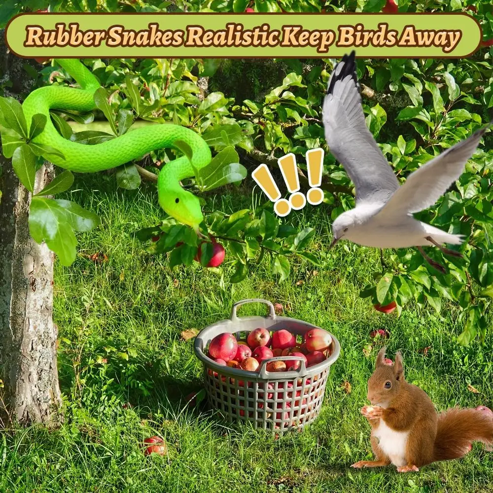 

Cobra Rattlesnake Python Realistic Fake Snakes Clear Lines Texture Soft Rubber Animal Models Funny Keep Birds Away Snake