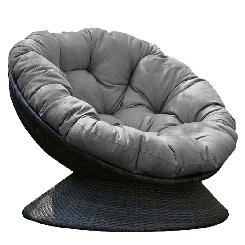 Outdoor rattan lounge chair furniture courtyard round study lazy sofa chair